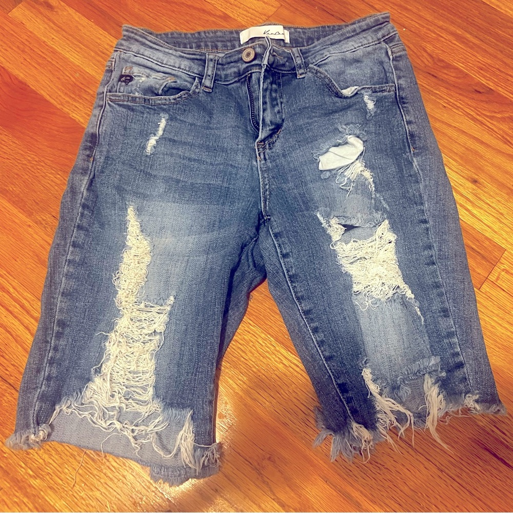 KanCan Distressed Bermuda Shorts